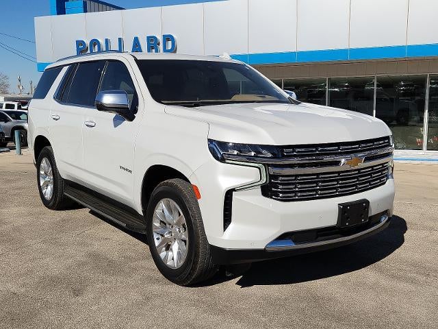 2021 Chevrolet Tahoe Premier in Iridescent Pearl Tricoat — front three-quarter view